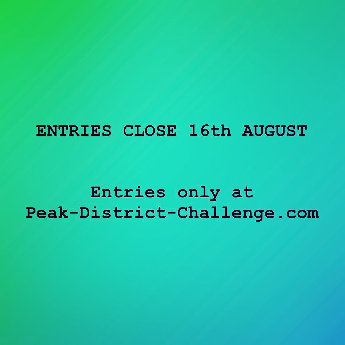 Peak District Challenge entries close on 16 August. Sign up now to take part in distances from 10...